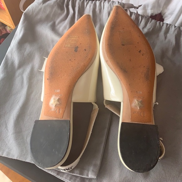 CHRISTIAN Dior J'adior Off White Slingback Flats⭐️ - Picture 8 of 11